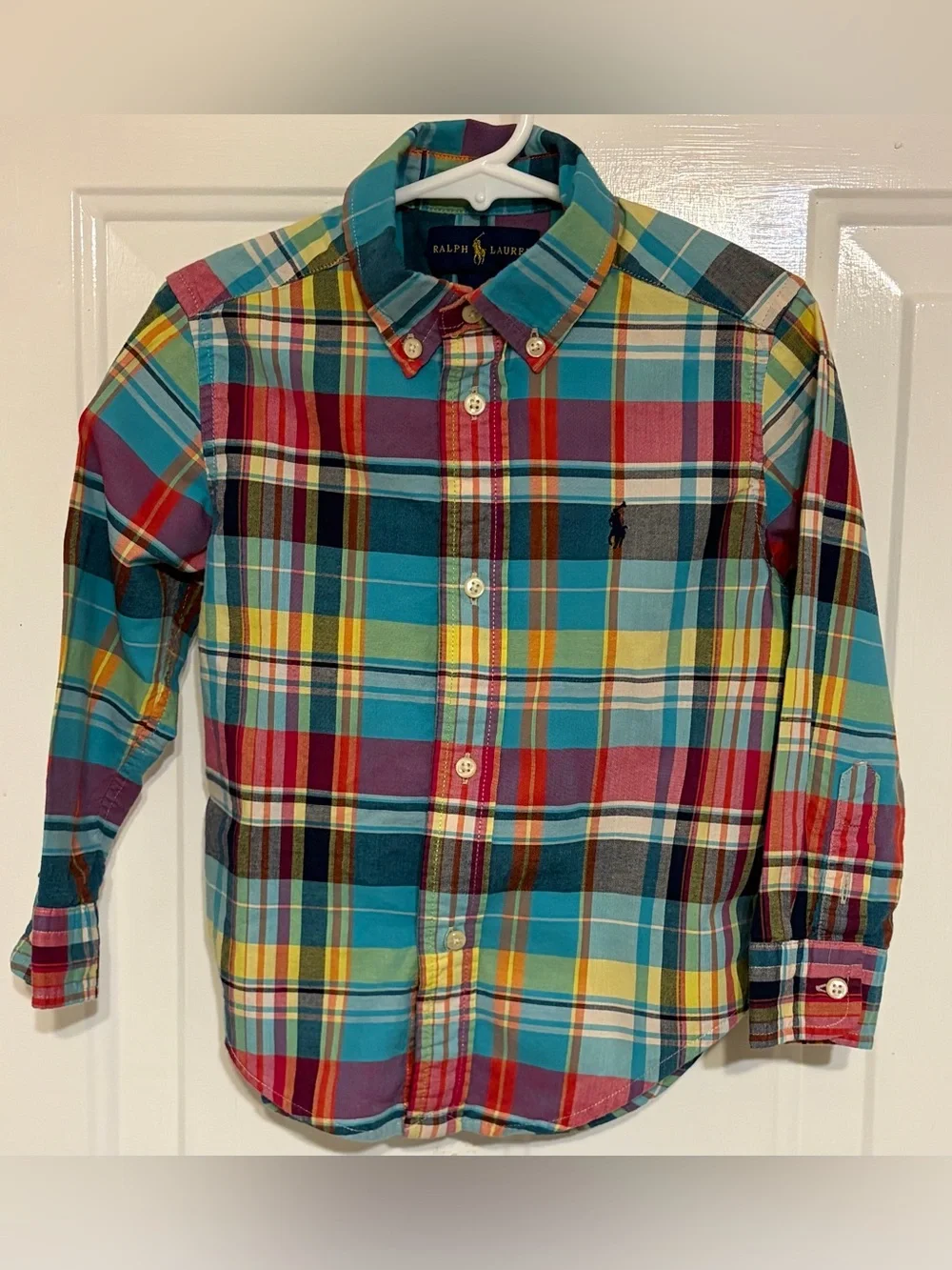 Ralph Lauren Beautiful Long-Sleeve Colorful Plaid Button-Down Shirt Size 3/3T